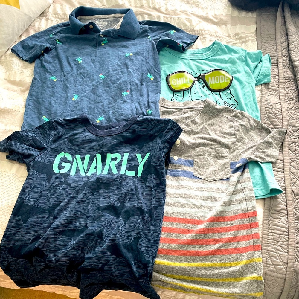 4 - OshKosh T-Shirts Boys Size 8. Nice condition.